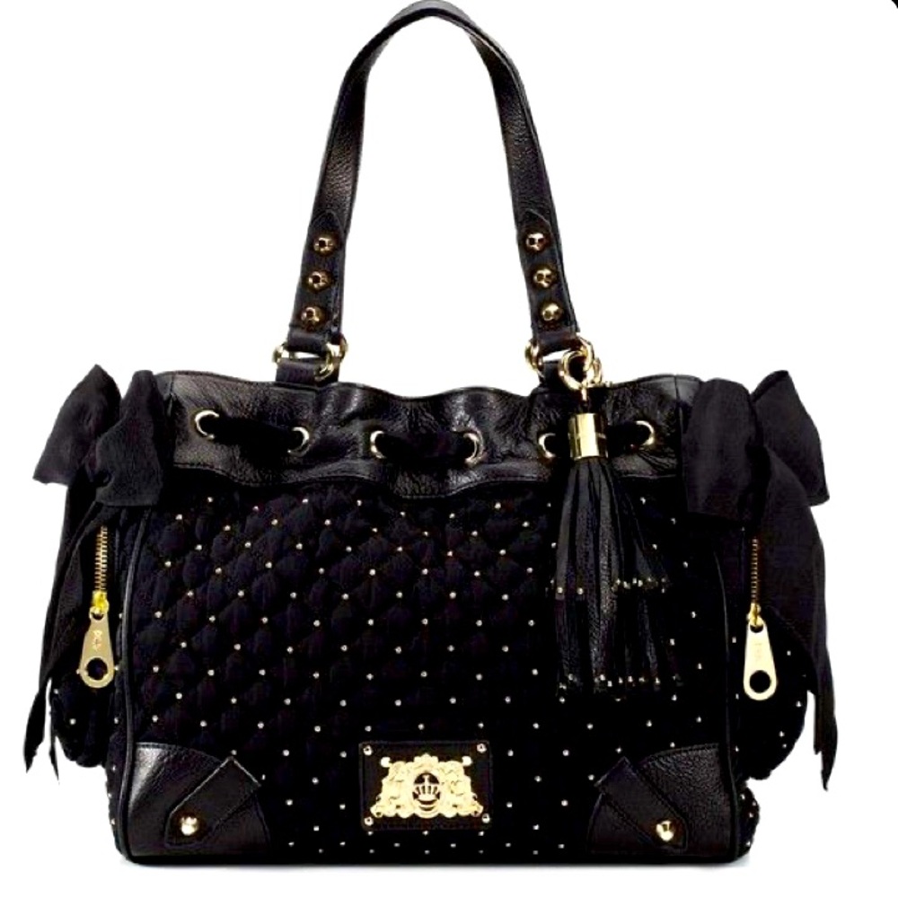 🦄 🖤JUICY COUTURE 🖤🦄 Y2K RARE  Black Quilted Daydreamer tote NEW WITH TAGS 🥰